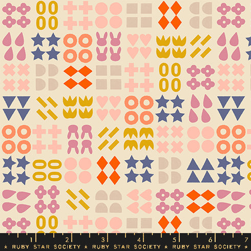 Woodland Park Shapely Shapes in Parchment RS1083 11 - Ruby Star Society Sold by the Half Yard